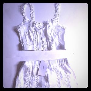 Zaful White Crop Top and Short set